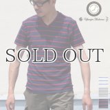 ロープボーダーポケット付きVネックカットソー 【MADE IN JAPAN】 / Upscape Audience