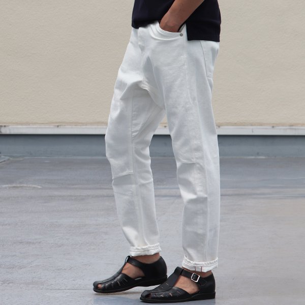 画像6: 【RE PRICE / 価格改定】赤耳（セルヴィッチ）ホワイトデニムロークロッチアンクルパンツ【MADE IN JAPAN】『日本製』 / Upscape Audience