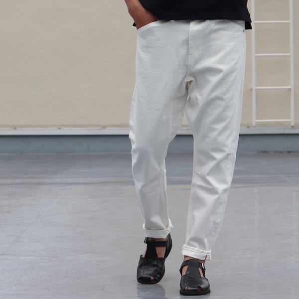 画像4: 【RE PRICE / 価格改定】赤耳（セルヴィッチ）ホワイトデニムロークロッチアンクルパンツ【MADE IN JAPAN】『日本製』 / Upscape Audience