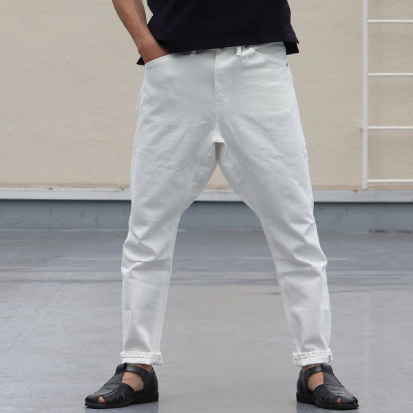 画像8: 【RE PRICE / 価格改定】赤耳（セルヴィッチ）ホワイトデニムロークロッチアンクルパンツ【MADE IN JAPAN】『日本製』 / Upscape Audience