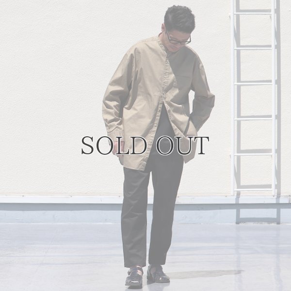 画像13: 遠州織7オンス チノクロス バンドカラー 長袖 ボクシーAライン シャツ【MADE IN JAPAN】『日本製』/ Upscape Audience