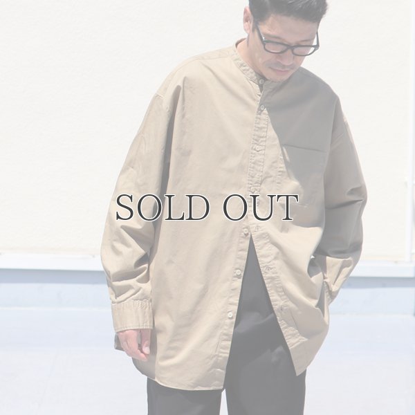 画像10: 遠州織7オンス チノクロス バンドカラー 長袖 ボクシーAライン シャツ【MADE IN JAPAN】『日本製』/ Upscape Audience