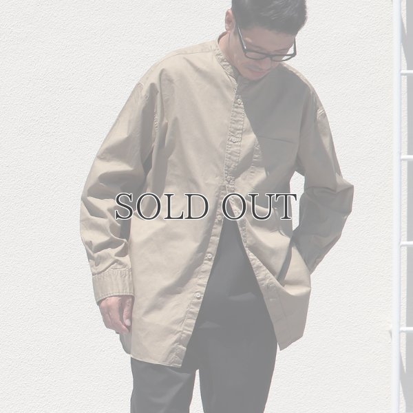 画像16: 遠州織7オンス チノクロス バンドカラー 長袖 ボクシーAライン シャツ【MADE IN JAPAN】『日本製』/ Upscape Audience