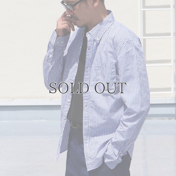 画像4: 120/2ブロード ストライプ長袖ボタンダウンシャツ【MADE IN JAPAN】『日本製』/ Upscape Audience