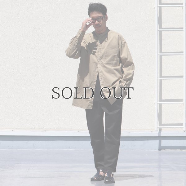 画像15: 遠州織7オンス チノクロス バンドカラー 長袖 ボクシーAライン シャツ【MADE IN JAPAN】『日本製』/ Upscape Audience