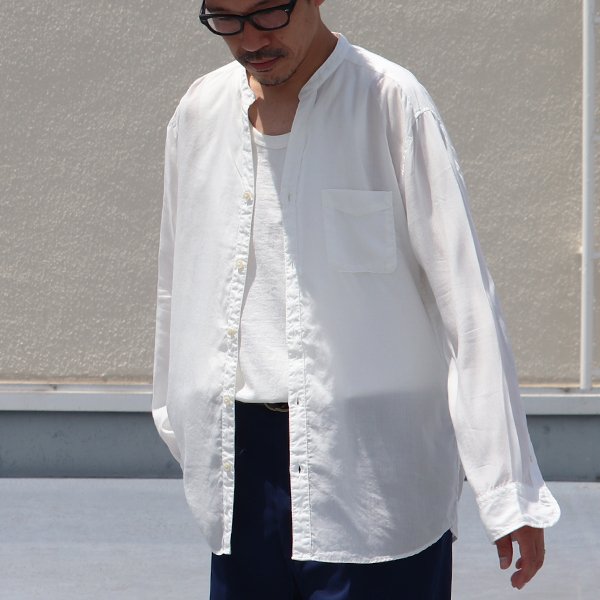 画像4: Vネックバンドカラーテンセル長袖_Shirts【MADE IN JAPAN】『日本製』/ Upscape Audience
