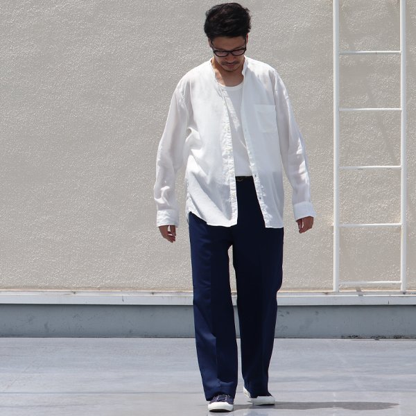 画像5: Vネックバンドカラーテンセル長袖_Shirts【MADE IN JAPAN】『日本製』/ Upscape Audience