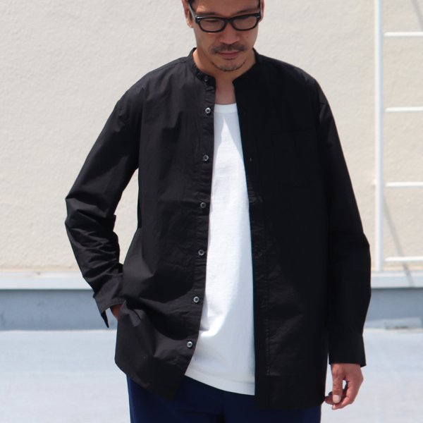 画像3: 【RE PRICE/価格改定】タイプライターバンドカラーオーバーサイズL/Sシャツ【MADE IN JAPAN】『日本製』/ Upscape Audience