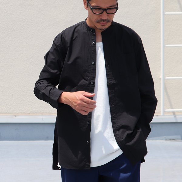 画像4: 【RE PRICE/価格改定】タイプライターバンドカラーオーバーサイズL/Sシャツ【MADE IN JAPAN】『日本製』/ Upscape Audience