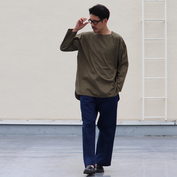 画像6: コットンクロスボートネックプルオーバーポケ付き9分袖シャツ【MADE IN JAPAN】『日本製』 / Upscape Audience