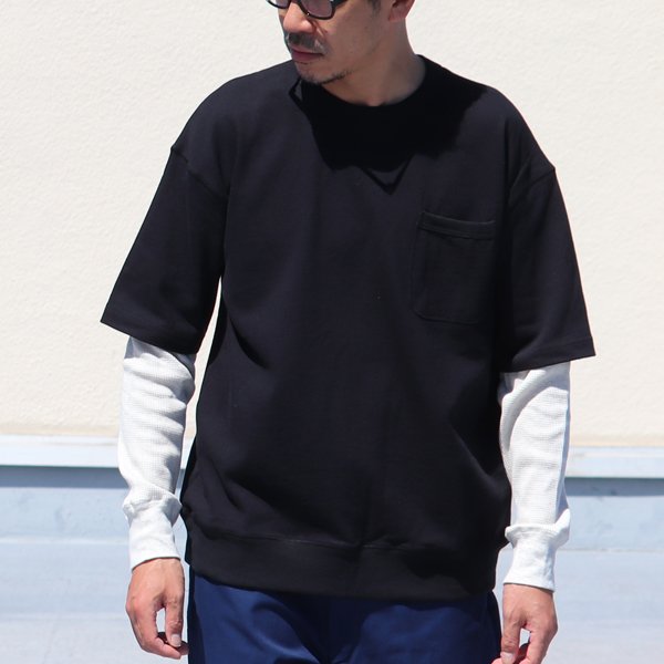 画像3: Basque10オンス(バスク天竺)ガゼットポケS/S×ワッフル9/Sレイヤー Tee【MADE IN JAPAN】『日本製』/ Upscape Audience