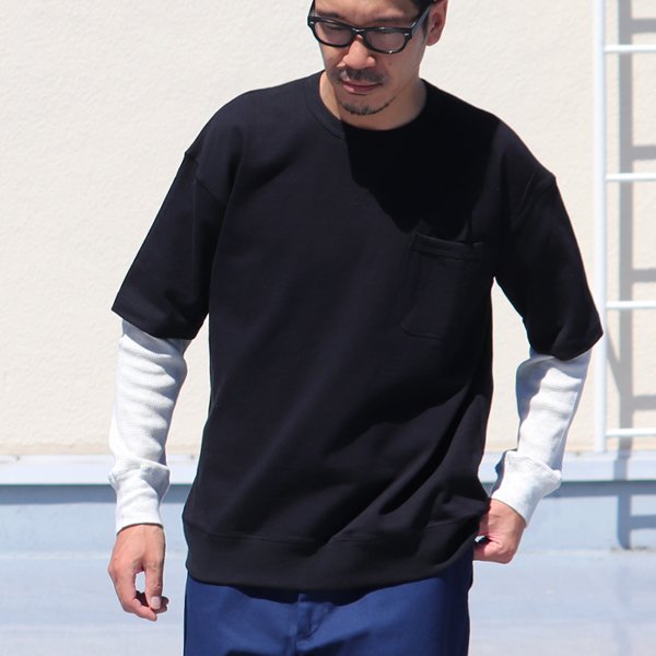 画像9: Basque10オンス(バスク天竺)ガゼットポケS/S×ワッフル9/Sレイヤー Tee【MADE IN JAPAN】『日本製』/ Upscape Audience