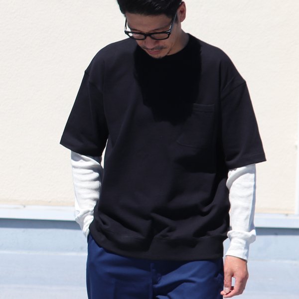 画像5: Basque10オンス(バスク天竺)ガゼットポケS/S×ワッフル9/Sレイヤー Tee【MADE IN JAPAN】『日本製』/ Upscape Audience