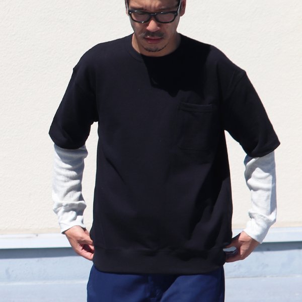 画像4: Basque10オンス(バスク天竺)ガゼットポケS/S×ワッフル9/Sレイヤー Tee【MADE IN JAPAN】『日本製』/ Upscape Audience