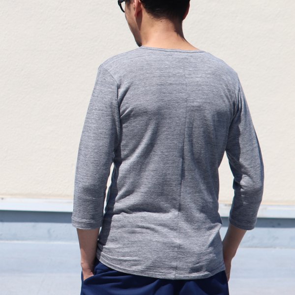 画像4: 【RE PRICE / 価格改定】ガラガラ紡Vネック7分袖カットソー【MADE IN JAPAN】『日本製』/ Upscape Audience