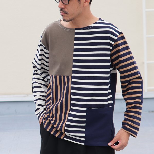 画像3: Basque10オンス（バスク天竺）クレイジーボートネック L/S Tee　 【MADE IN JAPAN】『日本製』 / Upscape Audience