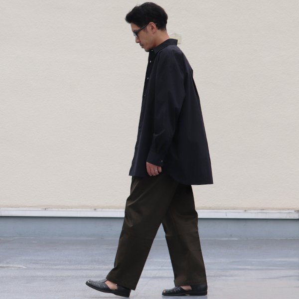 画像5: 70/30クロス ストレッチタイプライターレギュラーカラー L/S ボクシーシャツ【MADE IN JAPAN】『日本製』/ Upscape Audience