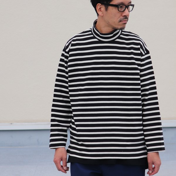 画像17: Basque10オンス（バスク天竺）フレンチボーダー モックネック ボクシー Tee【MADE IN JAPAN】『日本製』/ Upscape Audience