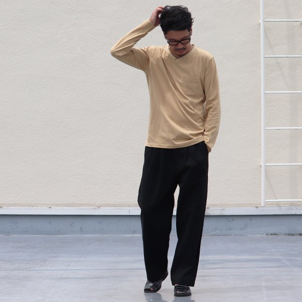 画像4: 【RE PRICE / 価格改定】コーマ天竺 2TONE Vネック ポケ付き L/S Tee【MADE IN JAPAN】『日本製』/ Upscape Audience