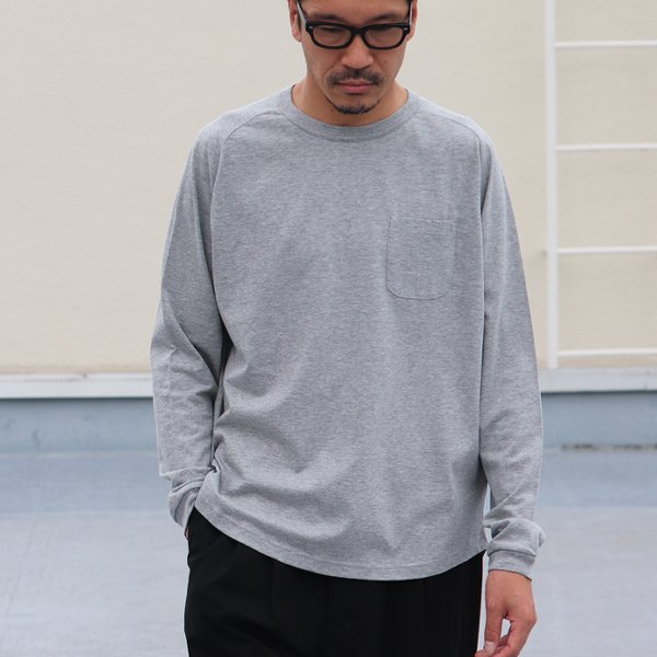 画像2: コーマ天竺ヘムラウンド 胸ポケ付き C/N L/S Tee【MADE IN JAPAN】/ Upscape Audience