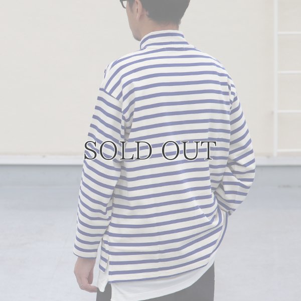 画像4: Basque10オンス（バスク天竺）フレンチボーダー モックネック ボクシー Tee【MADE IN JAPAN】『日本製』/ Upscape Audience