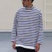 画像2: Basque10オンス（バスク天竺）フレンチボーダー モックネック ボクシー Tee【MADE IN JAPAN】『日本製』/ Upscape Audience (2)