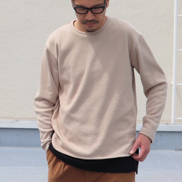 画像4: 【ボンバーヒート】爆暖ハニカムサーマル セットインスリーブ ラウンドネック【MADE IN JAPAN】『日本製』 / Upscape Audience