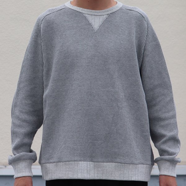 画像16: ビッグワッフル サドルショルダー ガゼットクルーネック XL ニットソー【MADE IN JAPAN】『日本製』 / Upscape Audience