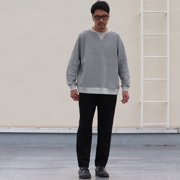 画像11: ビッグワッフル サドルショルダー ガゼットクルーネック XL ニットソー【MADE IN JAPAN】『日本製』 / Upscape Audience