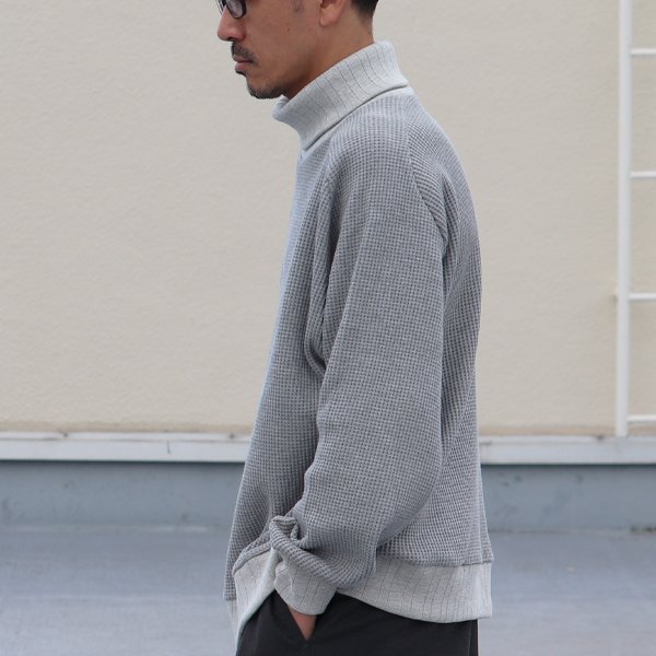 画像11: ビッグワッフル サドルショルダー タートルネック XL ニットソー【MADE IN JAPAN】『日本製』 / Upscape Audience