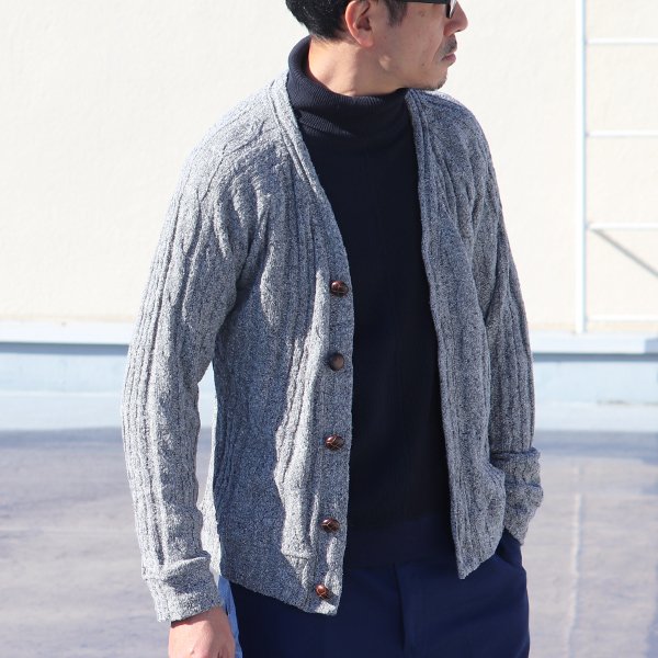 画像3: 【RE PRICE/価格改定】エコネップケーブルくるみボタン長袖カーディガン【MADE IN JAPAN】『日本製』/ Upscape Audience