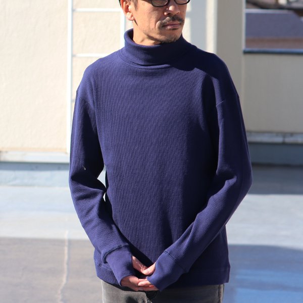 画像2: 度詰ワッフル タートルネック フィンガーホール L/S【MADE IN JAPAN】『日本製』/ Upscape Audience