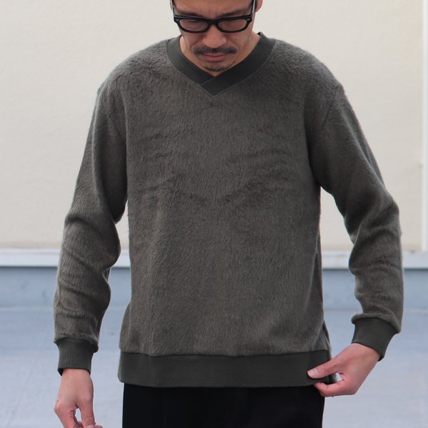 画像3: 【RE PRICE/価格改定】パイルシャギー セットインスリーブ V/N サイドスリット L/S ニットソー【MADE IN JAPAN】『日本製』/ Upscape Audience