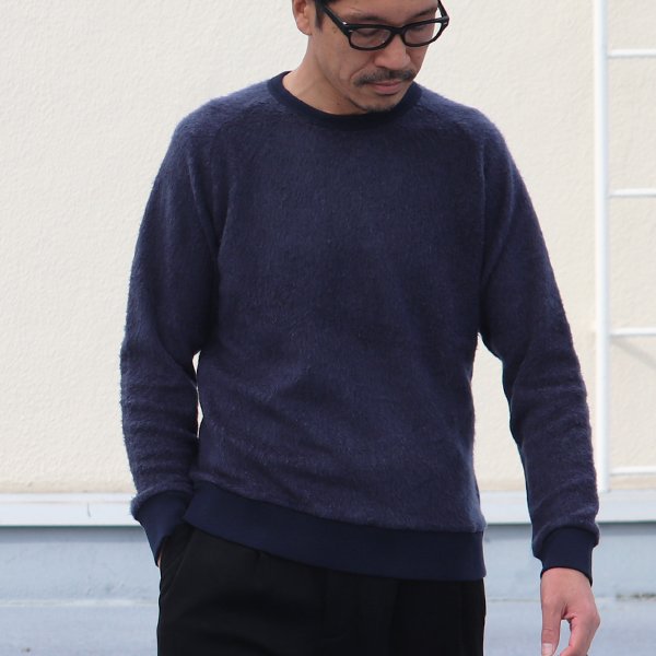 画像2: 【RE PRICE/価格改定】パイルシャギー サドルショルダー C/N L/S ニットソー【MADE IN JAPAN】『日本製』/ Upscape Audience