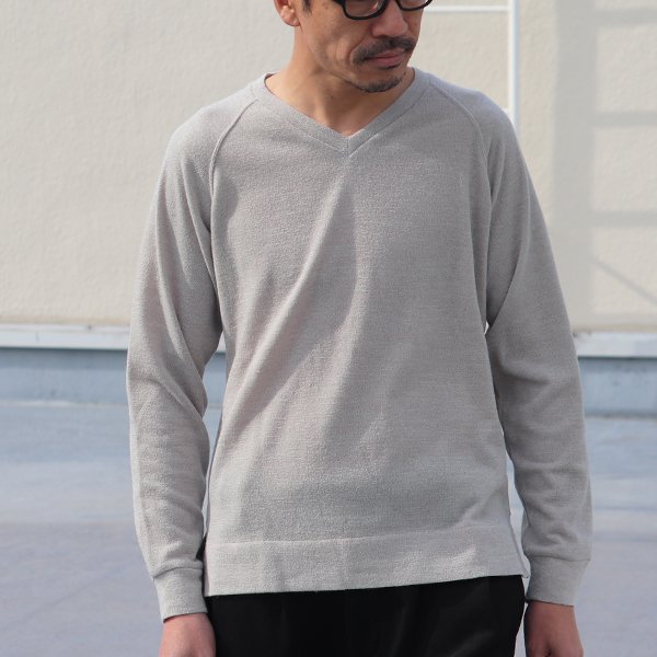 画像3: 【RE PRICE/価格改定】9GスパンニットソーVネック長袖ラグランスウェット【MADE IN JAPAN】『日本製』/ Upscape Audience