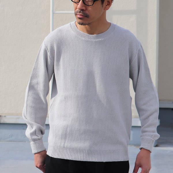 画像4: 【RE PRICE/価格改定】French Linen（フレンチリネン）鹿の子クルーネック長袖ニット【MADE IN JAPAN】『日本製』/ Upscape Audience