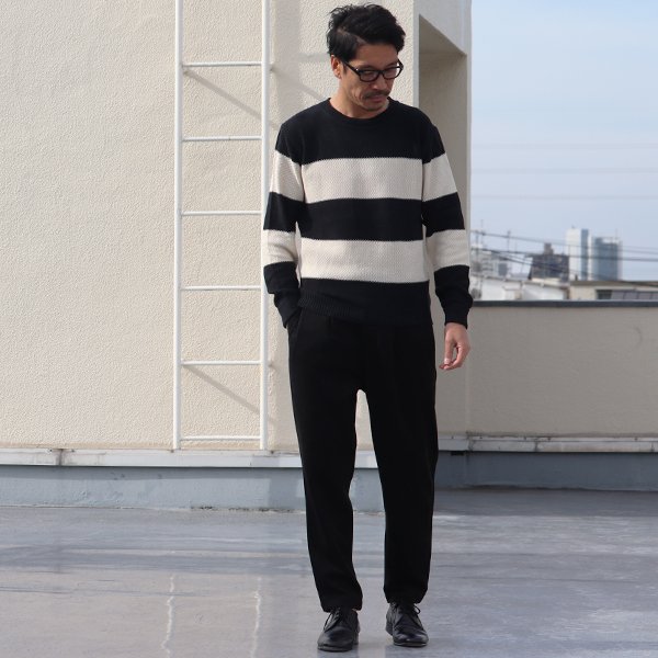 画像6: 【RE PRICE/価格改定】French Linen（フレンチリネン）鹿の子太ボーダークルーネック長袖ニット【MADE IN JAPAN】『日本製』/ Upscape Audience