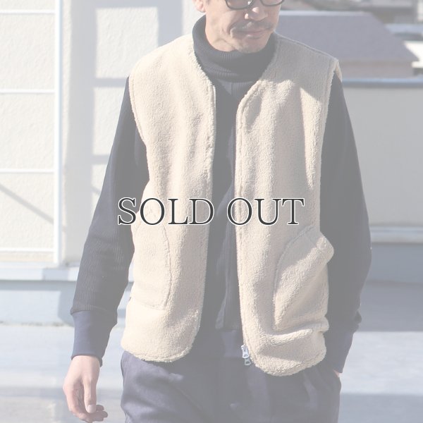 画像2: ソフトタッチ ボアフリース Vネック ZIP ベスト【MADE IN JAPAN】『日本製』/ Upscape Audience