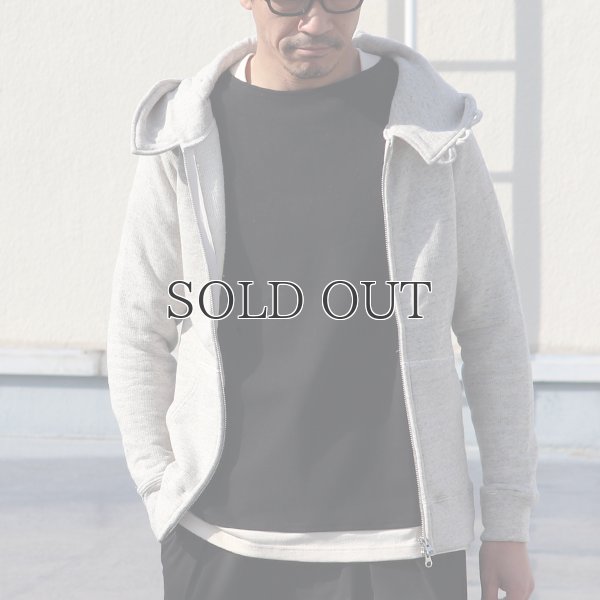 画像3: mix杢裏毛3ボタンスタンドカラーフードジップパーカー【MADE IN JAPAN】 【送料無料】 / Upscape Audience