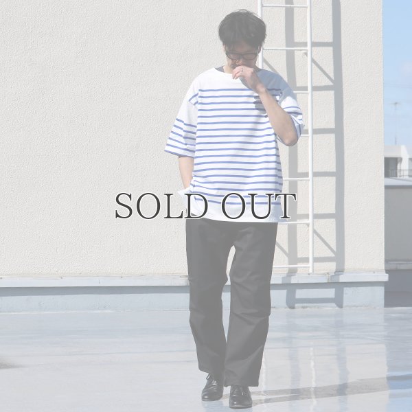 画像10: 「尾州」12オンス パネルボーダー ボートネック ハーフスリーブ ボクシーTシャツ【MADE IN JAPAN】『日本製』/ Upscape Audience