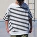 画像9: 「尾州」12オンス パネルボーダー ボートネック ハーフスリーブ ボクシーTシャツ【MADE IN JAPAN】『日本製』/ Upscape Audience