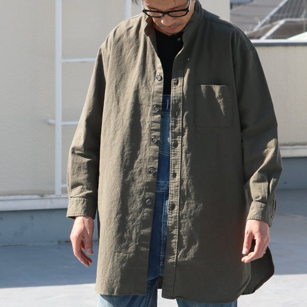 画像10: 綿麻ビンテージソフトキャンバス Aライン ローマシャツコート【MADE IN JAPAN】『日本製』【送料無料】/ Upscape Audience