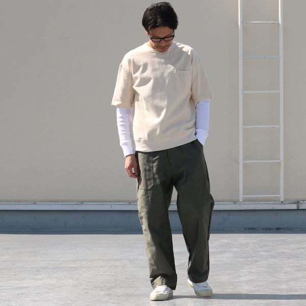 画像4: Basque10オンス(バスク天竺)ガゼットポケS/S×ワッフル9/Sレイヤー Tee【MADE IN JAPAN】『日本製』/ Upscape Audience