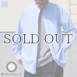 播州織オックスフォードシャンブレー バンドカラー 長袖 ボクシーAラインシャツ【MADE IN JAPAN】『日本製』/ Upscape Audience