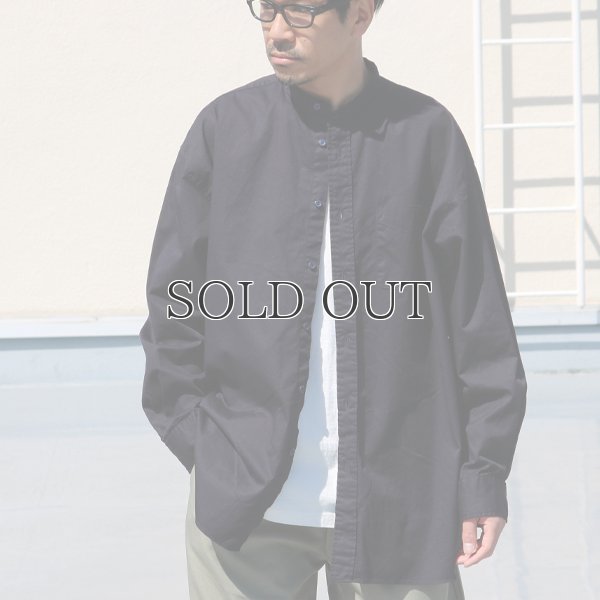 画像3: 遠州織7オンス チノクロス バンドカラー 長袖 ボクシーAライン シャツ【MADE IN JAPAN】『日本製』/ Upscape Audience