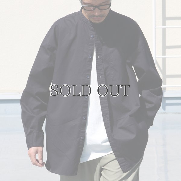 画像3: 遠州織7オンス チノクロス バンドカラー 長袖 ボクシーAライン シャツ【MADE IN JAPAN】『日本製』/ Upscape Audience