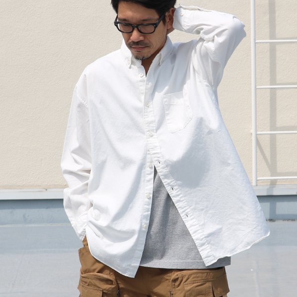 画像4:  6オンス オックスフォード ボタンダウン 長袖 ボクシーシャツ【MADE IN JAPAN】『日本製』/ Upscape Audience