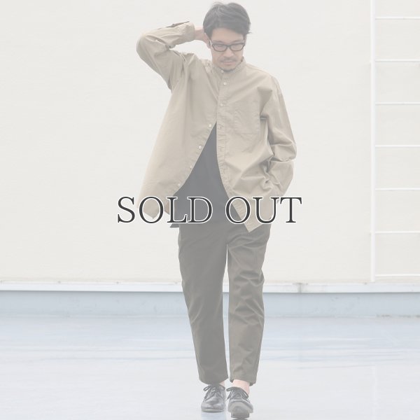 画像7: 遠州織7オンス チノクロス バンドカラー 長袖 ボクシーAライン シャツ【MADE IN JAPAN】『日本製』/ Upscape Audience