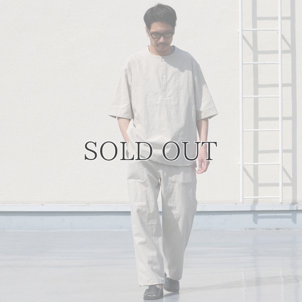 画像7: 綿麻ビンテージソフトキャンバス スリーピング ハーフスリーブ シャツ【MADE IN JAPAN】『日本製』/ Upscape Audience