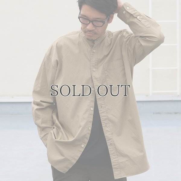 画像4: 遠州織7オンス チノクロス バンドカラー 長袖 ボクシーAライン シャツ【MADE IN JAPAN】『日本製』/ Upscape Audience